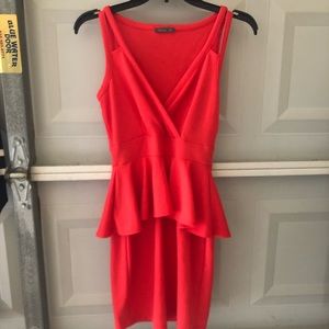 Coral sleeveless dress
